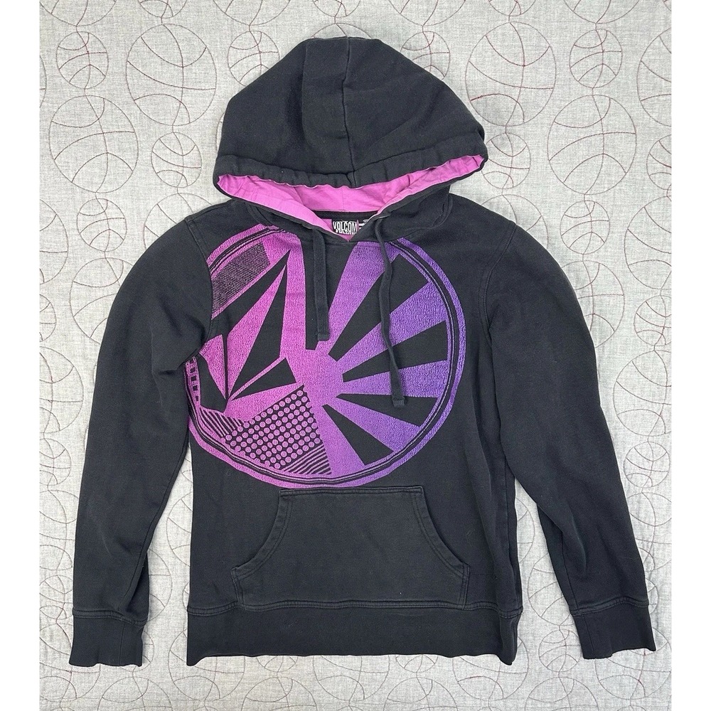 VTG Y2K Volcano Black & Pink Women's Hoodie / Size Small